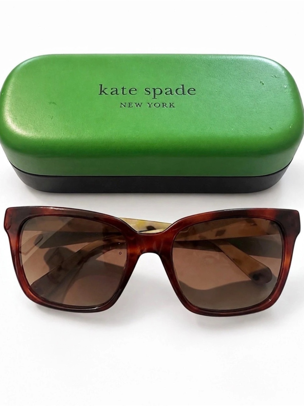 Kate Spade Hello Sunshine Brown Tortoise Sunglasses with Case Like New